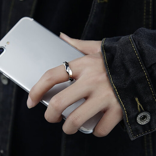 Pei Nanwei endless ring for men, trendy men, single index finger ring, female couple, student personality, versatile Internet celebrity tail ring for boyfriend, endless ring + box