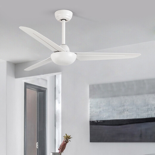 
Weather vane Simple modern ceiling fan without lights Living room Nordic dining room bedroom wood grain leaf fan without lights fan 52-653A white 5 leaf + hanging rod wood grain - no light wall control