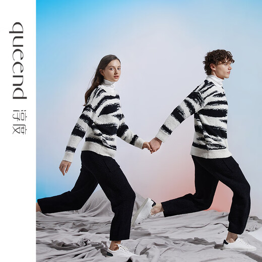 Chundu Soft Half Velvet Couple Pajamas Women's Winter Thickened Coral Velvet Long Sleeve Home Clothes Men's Winter Suit Can Be Weared Outside Black and White Stripes/Black (Male) M (Suitable for M-L sizes)