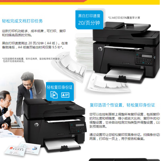 惠普（HP）M128fn A4黑白激光打印机商用办公 多功能一体机 打印复印扫描传真 升级型号132fw