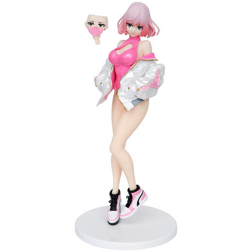Luna Figur Animation Hochschlitzmaske Luna Schönes Mädchen Zweidimensionales Modell Spielzeug Chassis Desktop Orament Luna/25 cm Doppelkopf Skulptur