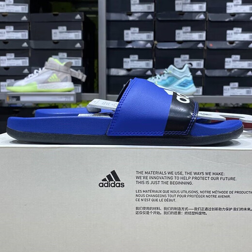 Adidas Slippers Chaussures pour femmes automne Nouvelle plage extérieure Sports de natation et sandales décontractées GV9713 BLUE 40,5 (250 mm)