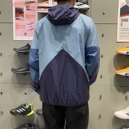 Adidas Jacke Herren- und Frauen Sommer Neue Neutral Sportbekleidung Kapuze gelb modische gewebte Jacke HN6627 H65747 Blau und lila Spleißen 2xl