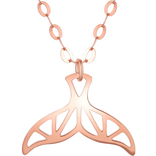 Saturday Fuhong 18K gold necklace female mermaid color gold necklace birthday gift KI064973 about 40+2cm