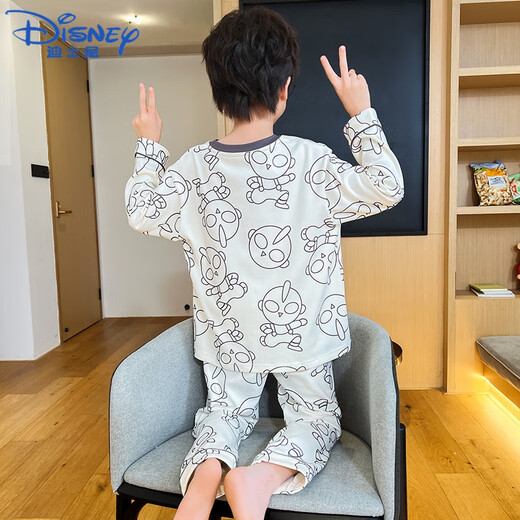 Disney Pajamas Pajamas Primavera y otoño 2025 Nuevo temporada de algodón puro manga larga delgada de cuello redondo para niños