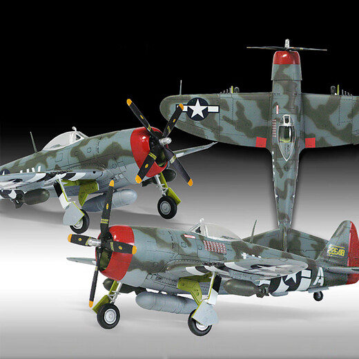 Akademie 1/72 US Fighter Bomber Assembly Armee Simulation Ornamente importiertes Geschenk Modell P-47D/F-86E Kämpfer 12530