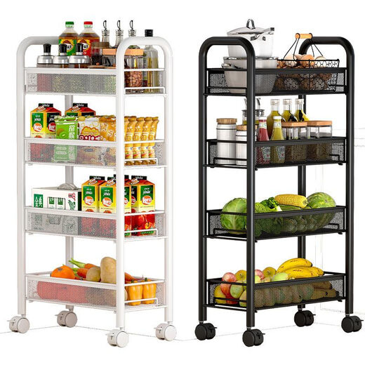 Shunyou Storage Rack Multifunctional Trolley Floor Standing Removable Kitchen Storage Rack Storage Fruit Snack Rack SY-613