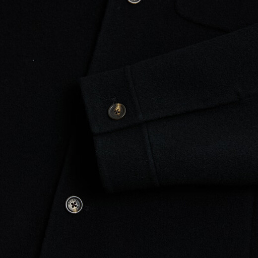 Scofield [wool] Men's 24-year winter new lapel neat and simple short wool jacket Black L (175)