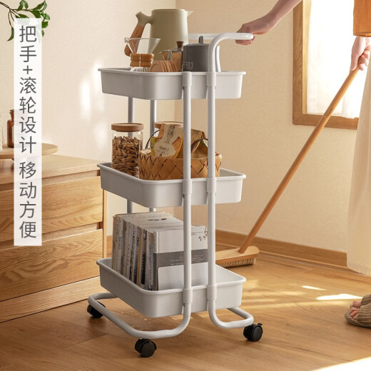 Yicai Nianhua stroller storage rack floor-standing movable living room snack storage rack bedroom suitable for home use baby shelf 1077