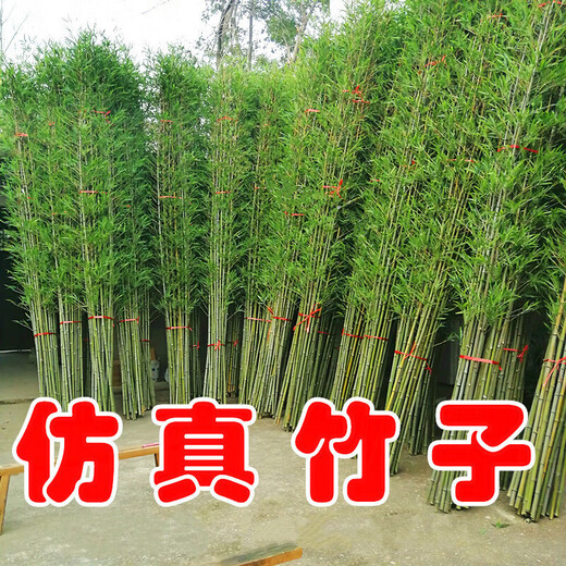 Hua e flow simulated bamboo outdoor decoration fake bamboo simulated plant landscaping bionic bamboo outdoor green plants 2.5 meters high 50 roots