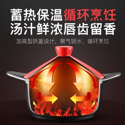 SUPOR household casserole for soup, stew, soup, medicinal clay pot for rice, ceramic pot with high temperature resistance, open flame gas special 90% customer choice (free gloves + silicone spoon) 5L