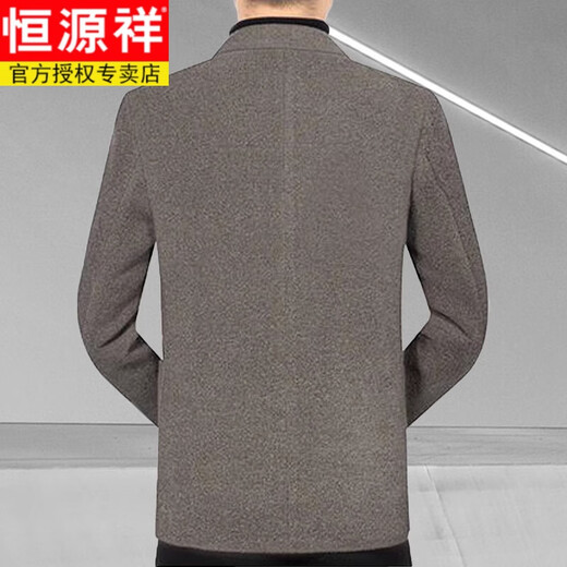 Hengyuanxiang lässiger Anzug im mittleren Männervater Wollmantel mittleren Alters mittleren Alters und älterer loser Gelegenheits-Chenille-Anzug Khaki 2402 4xl [Empfohlen 180-195jin [Jin gleich 0,5 kg] tragen]