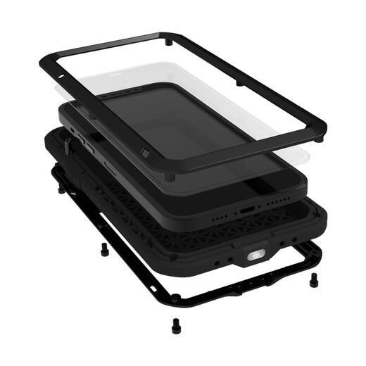 Lovemei iPhone13ProMax three-proof mobile phone case Apple 13Pro shatterproof screen all-inclusive anti-fall comes with dust plug iphone13Pro Max military green three-proof metal case