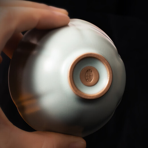 Dongdao Ru Kiln Tea Cup Ceramic Kung Fu Tea Set Opening Piece Can Keep Ru Porcelain Master Cup 2025 (Tianqing)