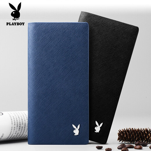 Playboy Wallet Мужской бизнес-капусная билетная клипа с многофункциональным многократным кошельком с большой пропускной способностью Blue