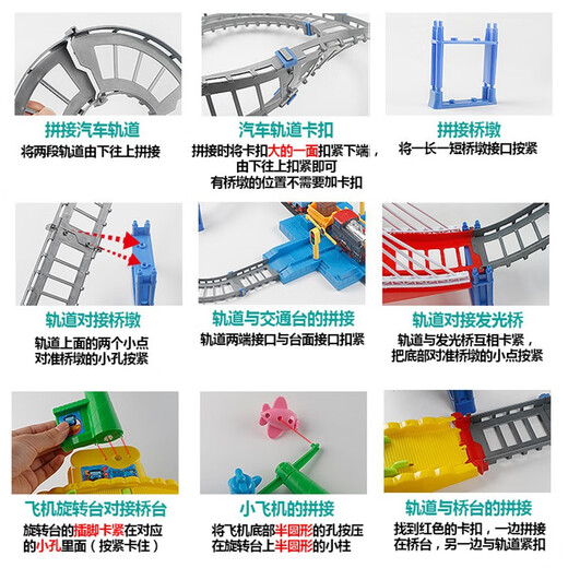 Fenming Children's's Toys Electric Train Train Car Toys Car Toys High-Speed ​​Railway Toys Set With Music Boy Gift Model [Music Train + Car + Sound and Light Bridge]