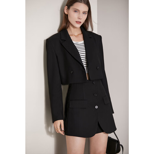 AMII women's new summer suit suit for women, eco-friendly, street slimming complete set, matching for small men, black - suit 12270020 XL 170/92A