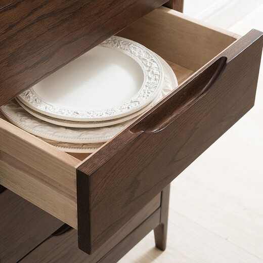 Womu Solid Wood Side Cabinet American Solid Wood New Chinese Restaurant Cabinet Simple Cupboard Modern Side Cabinet with Door Side Cabinet [FS-1104 New]
