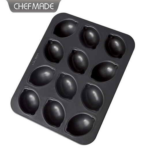 Learn Kitchen Baking Bakeware Butter Rice Cake Cake Mold Baking Non-Stick Lemon Cake Mold Black 12-Connect Mini Bread Mold Silver Black-WK9871