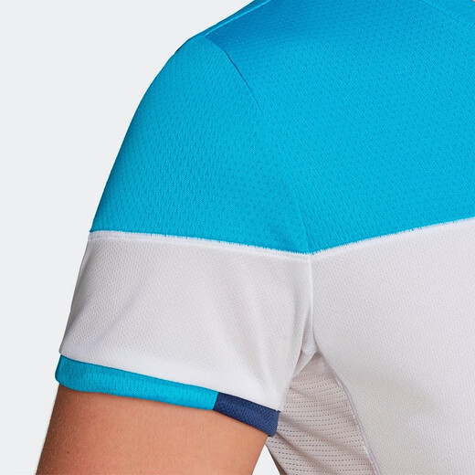 阿迪达斯（adidas） 短袖速干休闲运动训练羽毛球网球乒乓球吸汗透气运动T恤FT9715 白蓝色FT9715 M