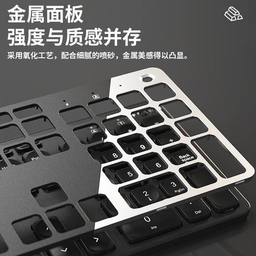 BOW HW306DL-2 Rechargeable Wireless Keyboard and Mouse Set Office Ultra-Thin Portable Keyboard and Mouse Set Laptop Desktop Home Keyboard and Mouse Gray Black