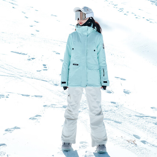 DOOK SNOW 新款滑雪服女套装韩版单板双板防风防水保暖夹棉滑雪装备 808粉色+605粉色（牧途雪） S （80-100斤）