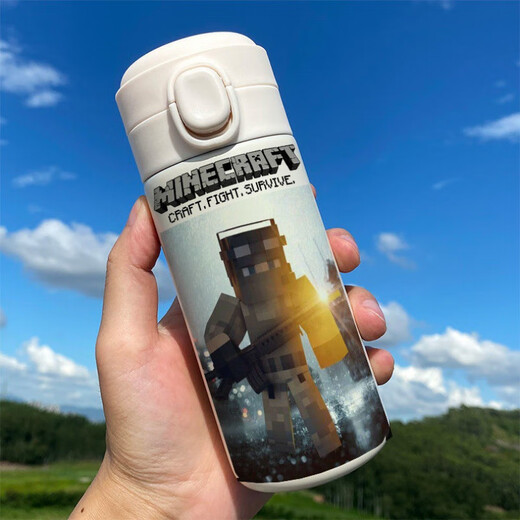 我的世界周边水杯 Minecraft保温杯史蒂夫苦力怕弹跳便携水壶颜LB 弹盖杯BW1283世界 450ml/ 默认/
