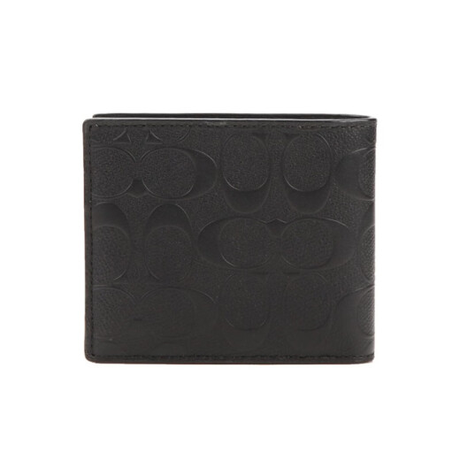COACH men's short wallet black leather F75371BLK