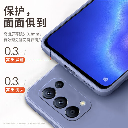 [with tempered film] Taras is suitable for opporeno5 mobile phone case universal Reno5k 5G full-inclusive liquid silicone soft shell anti-fall protective case reno5/5k [universal] Lavender gray [with tempered film]