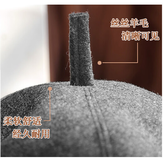 Hundred Hat King Autumn and Winter Wool Woolen Octagonal Hat Men's Middle-aged and Elderly Hats Old Man Hats Old Man Hats Grandpa and Dad Hats Dark Gray Extra Small Size (54)