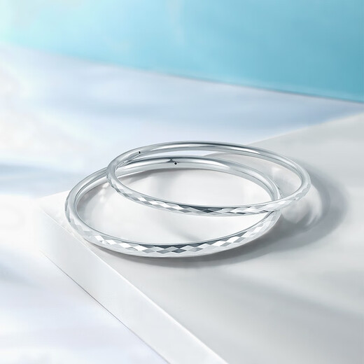 Saturday Fortune (ZLF) Platinum Bracelet Women's PT950 White Gold Versatile Sparkling Geometric Faceted Bracelet T 8.92g56mm