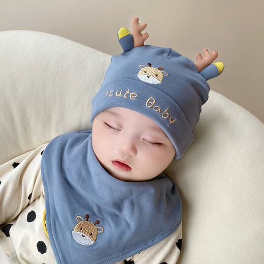 Benasci Baby Hat Outumn Winter Spring Autumn Baby Baby Baby Baby Baby Baby Baby Gat 6-12 meses 1422-Red Hat + Triangle Buff 0-15 meses (38-46 cm)