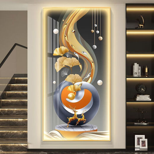 Village de Shantoulin Hongyun Dangtou Luxury Luxury D D avec une lumière légère Entrée Entrée Entrée Peintures décoratives Corridor et Aislique Paintes de peintures simples et modernes N-6296-Hongyun Dangtou Modèle ordinaire sans éclairage 35 mm épaissis-70 * 14