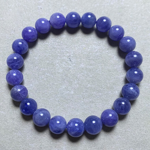 Junmin Natural Tanzanite Bracelet Women's Heart of the Ocean Purple Sapphire Crystal Tanzanite Single Circle Bracelet Jewelry Gift S16 About 9.5mm