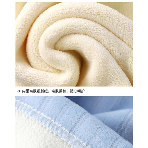 Xinnan Baby Plush Velvet Thermal Underwear Set Autumn and Winter Infants and Toddlers Thickened Velvet Pajamas for Children and Middle-aged Children High Waist Home Clothes Light Cyan Suit 90 cm