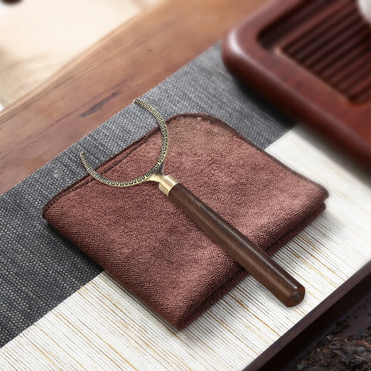 Qianhui ebony tea cup and fork tea clip cup holder metal tweezers solid wood tea clip kung fu tea set clip tea ceremony spare parts ebony solid wood tea cup and fork one pack