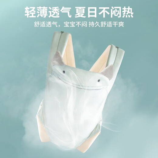 爱宝适婴儿背带背娃抱娃神器前后两用小月新生儿宝宝横抱前抱式CX-2029 青芥蓝[0-36个月]防护帽+口袋