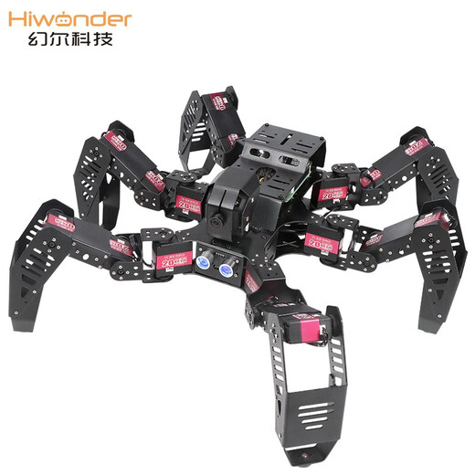 Fantasy Raspberry Pi 5/4B Spider Bionic Bionic Robot Spiderpi Programable AI Inteligente Reconocimiento Visual Robot OpenCV Versión estándar de reconocimiento visual (con juego visual) Raspberry Pi 5/4G