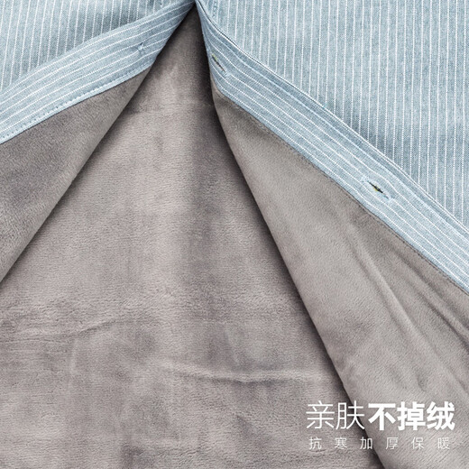 Shanshan warm shirt men's velvet business casual thickened long-sleeved striped shirt CVCT4218 velvet style 43