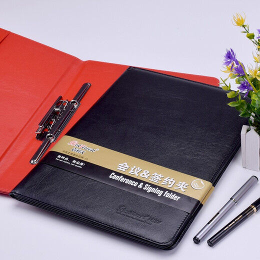 Bailiwen BL3881 RED A4 Dossier de signature en cuir Cérémonie Business Folder Contrat Contrat Contrat Contrat de négociation Folder Dossier de vente en cuir Folder Folder Custom Logo