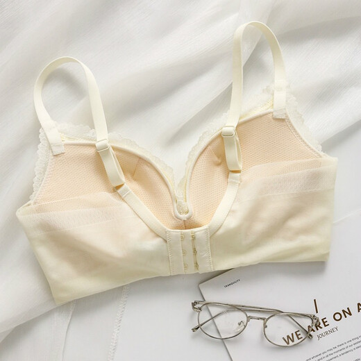 KJ bra, no steel ring underwear for women, light luxury satin, traceless, thin cup underwear set, adjustable big breasts, smaller and slimmer, 966 animal year red 75B