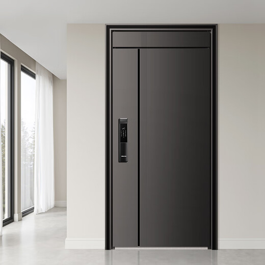 OUDILE (OUDILE) Interior and exterior two-color Class A security door entrance door + sound insulation foam filling and high-rise safety door entrance door mother door + smart fingerprint lock Fully automatic intelligent lock 2150*1050-2250*960