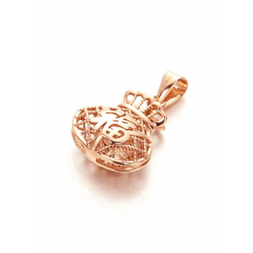 DL 1998 Fat Donglai same style 18k rose gold pendant Kamathana Russian Au585 purple gold female gold-plated brushed lucky bag (with 45+5cm O chain)
