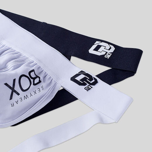 Guiruo sexy underwear new men's underwear sexy thong men's pure cotton double thong GAY gay L white collection store priority delivery