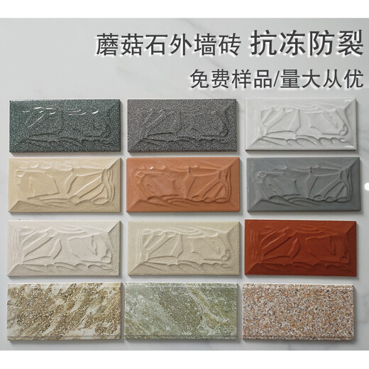 XMSJ100x200文化石外墙砖别墅自建房庭院围墙修补农村仿古蘑菇石瓷砖 1291(一平方价格) 100*200不含运