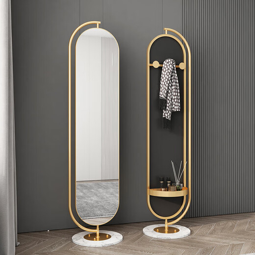 Baiyuda miroir complet de miroir miroir miroir miroir de la gamme de sols de sol pour sol pour les filles de style rotatif de style internet miroir ajusté à cadre blanc + marbre blanc grand rotatif (175 * 40 * 45 autres oui