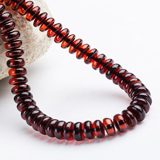 Lingwu Qijiu natural amber blood amber bracelet spacer bead spacer loose bead bracelet Buddha beads star and moon bodhi accessories literary toy bracelet spacer accessories bracelet necklace sweater chain amber spacer blood amber about 8*3mm (2 pieces sold)