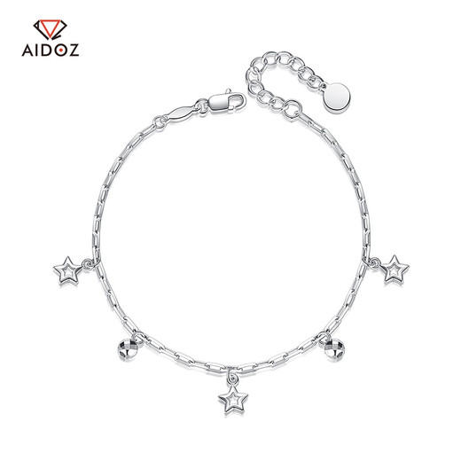 Aido Diamond Platinum Star Bracelet for Women pt950 Platinum Transfer Beads Bracelet for Girlfriend, Weight 4.8-5.0 Grams + Delivery Certificate