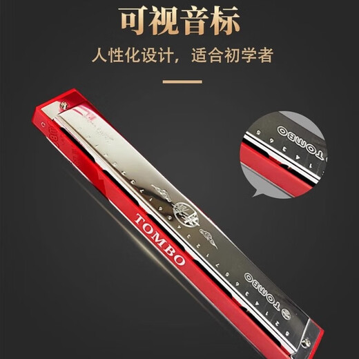 TOMBO通宝青春版6624Q 24孔复音口琴初学儿童学生用成人专业演奏乐器 专业自学款-24孔（音标款） #D调=bE调=降E调
