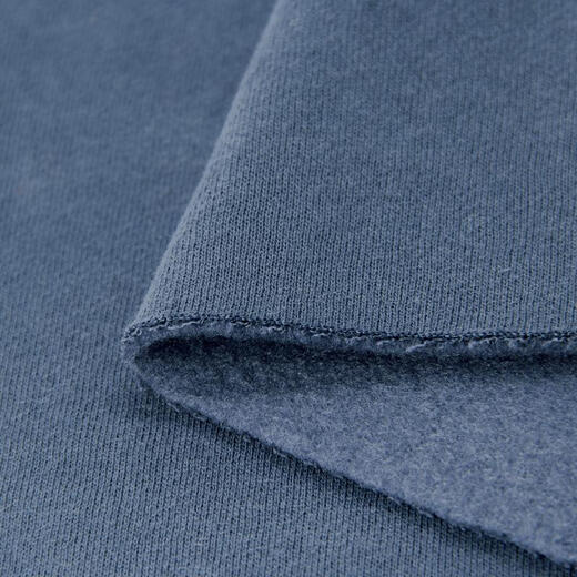 Youchuang thickened cotton knitted fabric fleece warm pure cotton plus fleece autumn and winter suit sweatshirt clothing fabric rice price blue gray